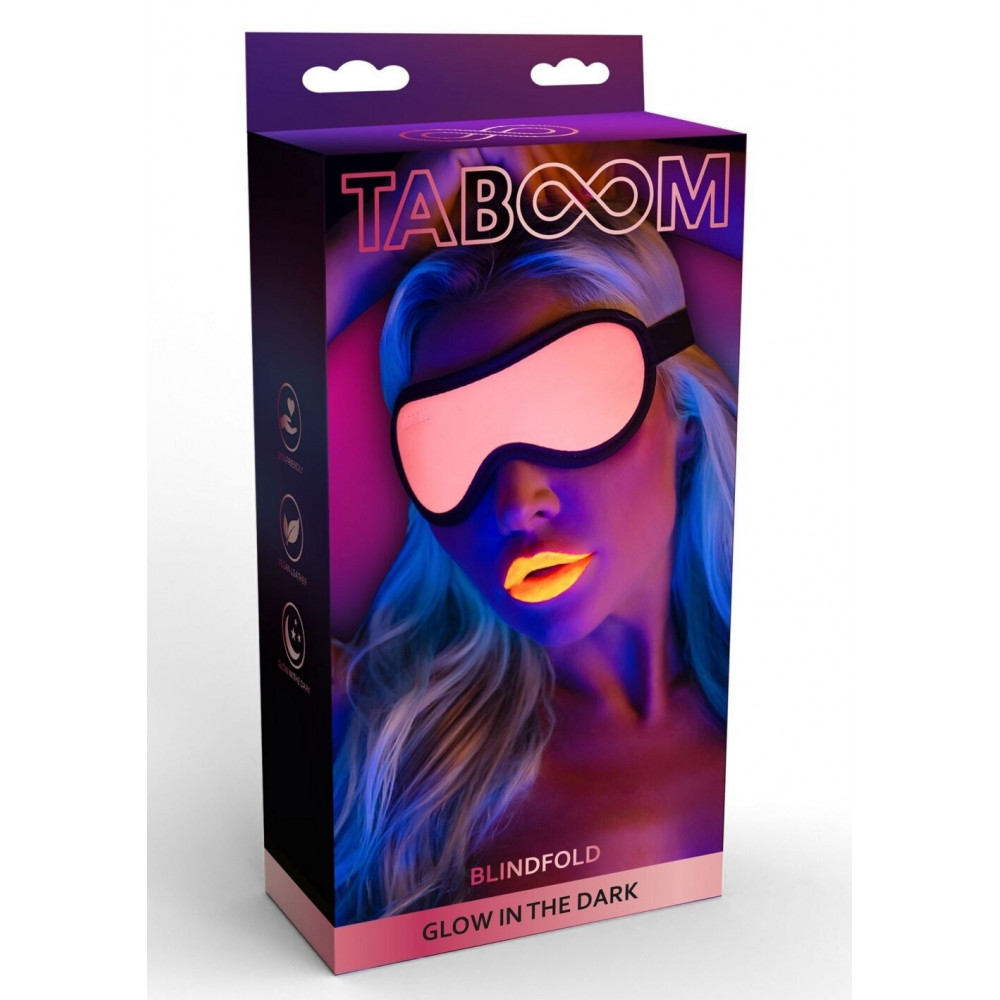Разное - Маска на глаза, светящаяся в темноте Taboom Blindfold розово-черная