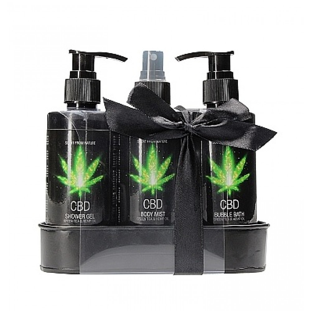Різне - Набір для ванни і душу CBD Care set-GREEN TEA & HEMP OIL ( 3 предмета ) 7