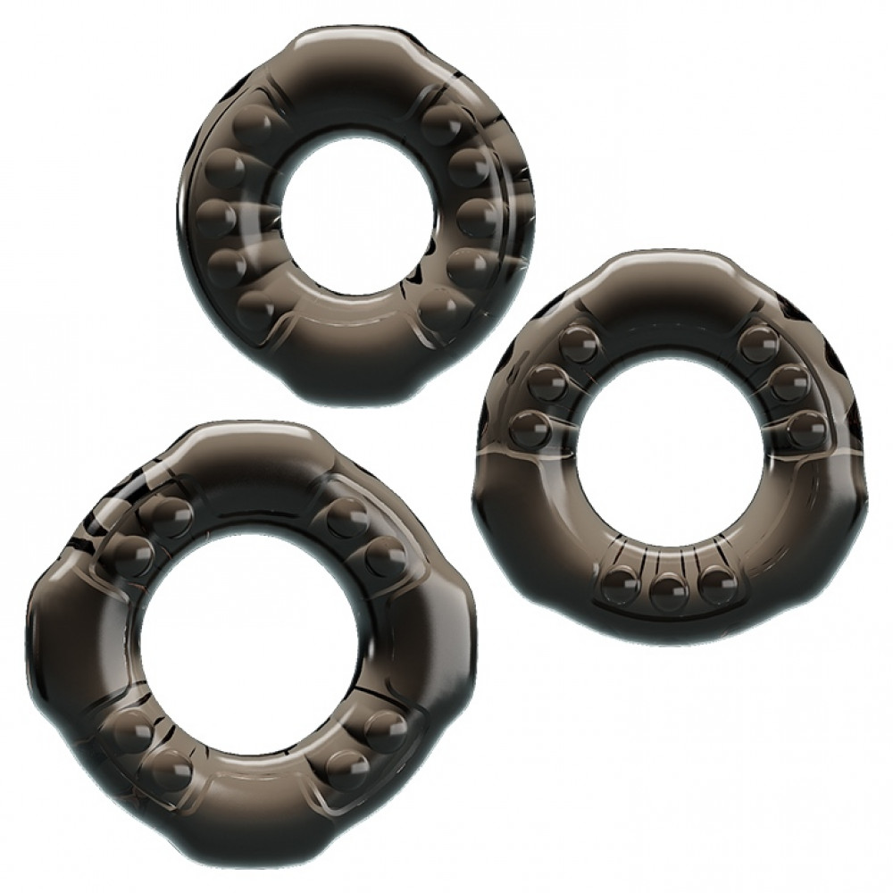 Эрекционные кольца и насадки на член - Набор из 3-х эрекционных колец COCK THREE RINGS, BI-210263 5