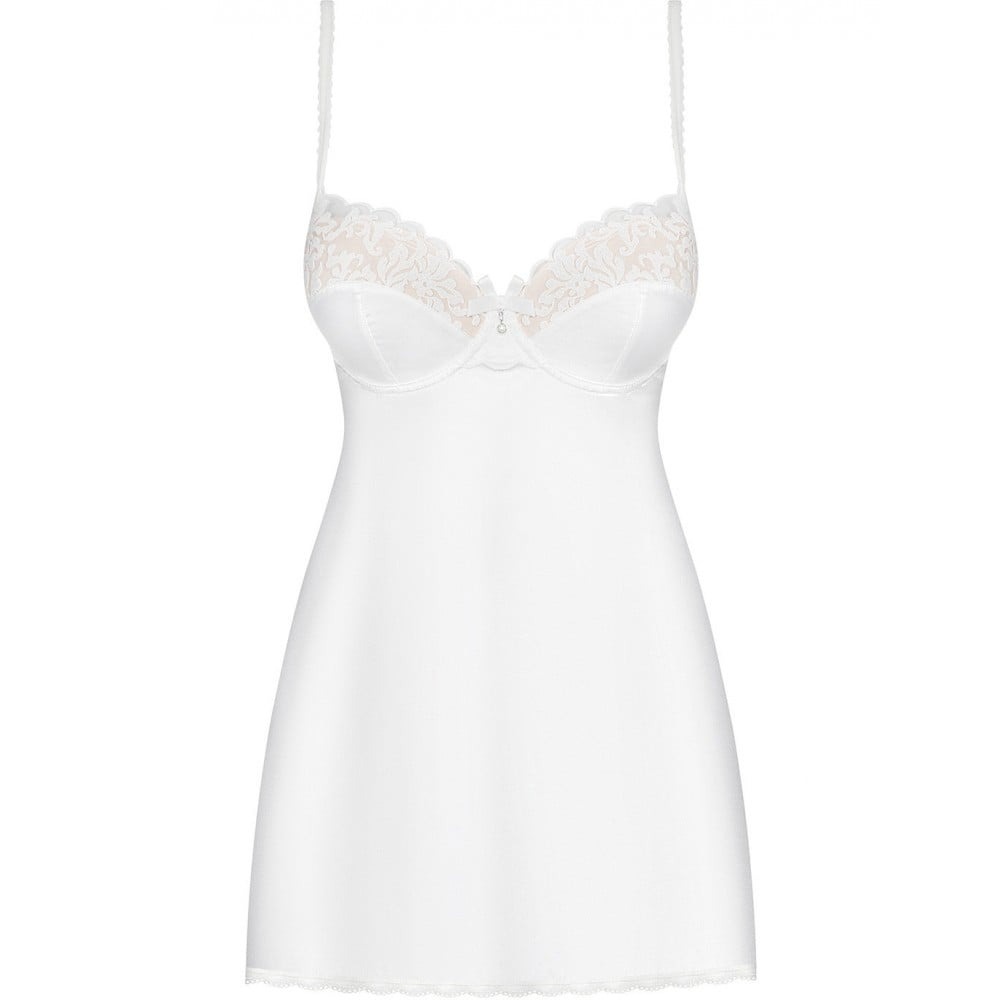 Эротическое белье - Пеньюар Obsessive 871-CHE-2 white Chemise L / XL 3