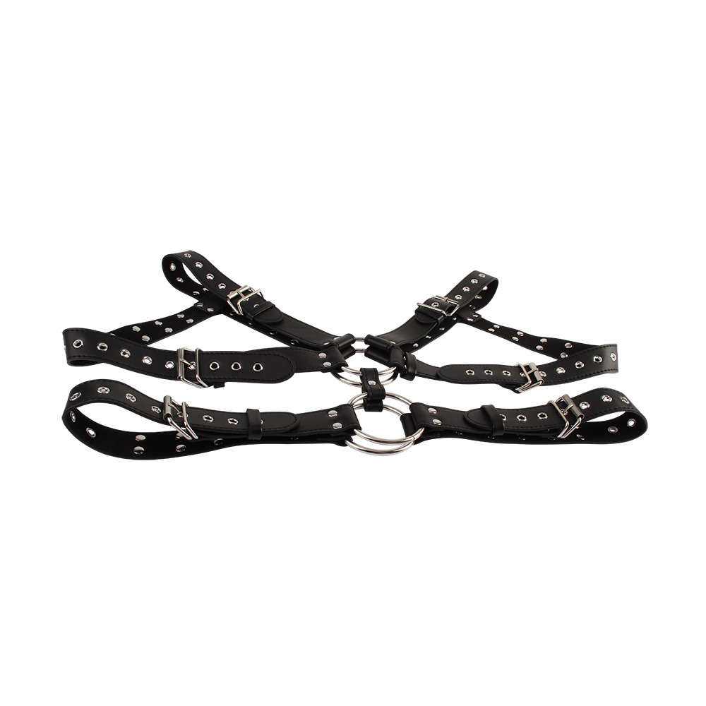 Разное - Портупея-бондаж Chisa BEHAVE! Luxury Fetish с декоративными заклепками, черная 3