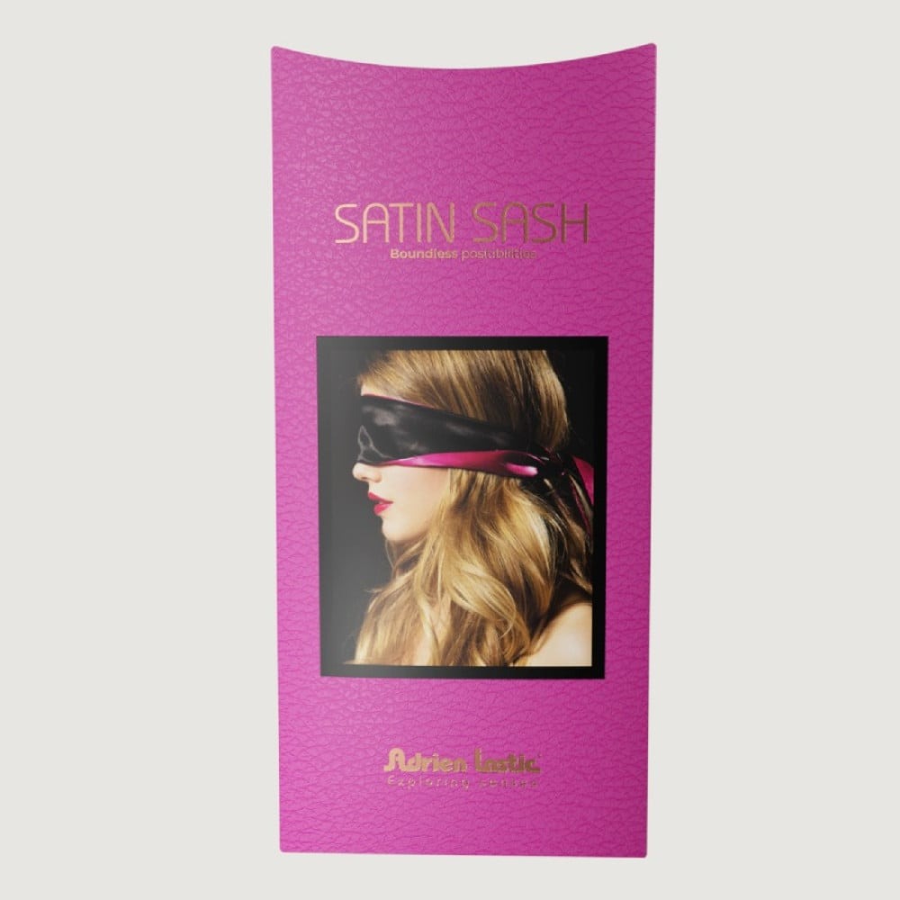 - Повязка из сатина на глазу Adrien Lastic Satin Sash черно-розовая 6
