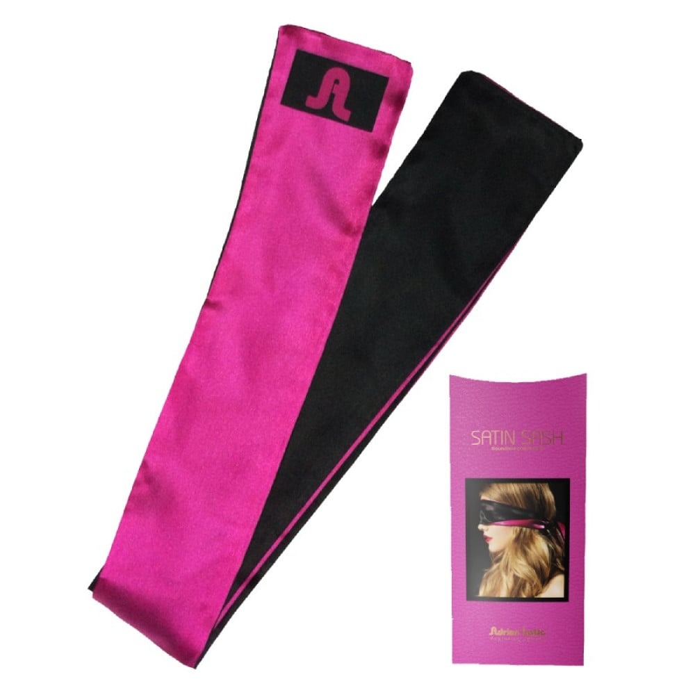 - Повязка из сатина на глазу Adrien Lastic Satin Sash черно-розовая 1