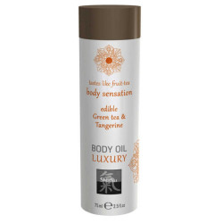 Їстівне масло для тіла SHIATSU зелений Чай і Мандарин, 75 мл