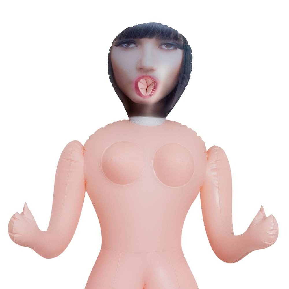 Секс игрушки - Секс-кукла с тремя рабочими отверстиями, со съемным мастурбатором, бежевая, 155 см 7