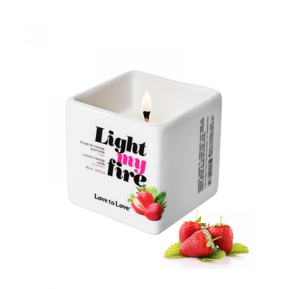 Массажные свечи - Массажная свеча Love To Love LIGHT MY FIRE Strawberry (80 мл) без парабенов и консервантов