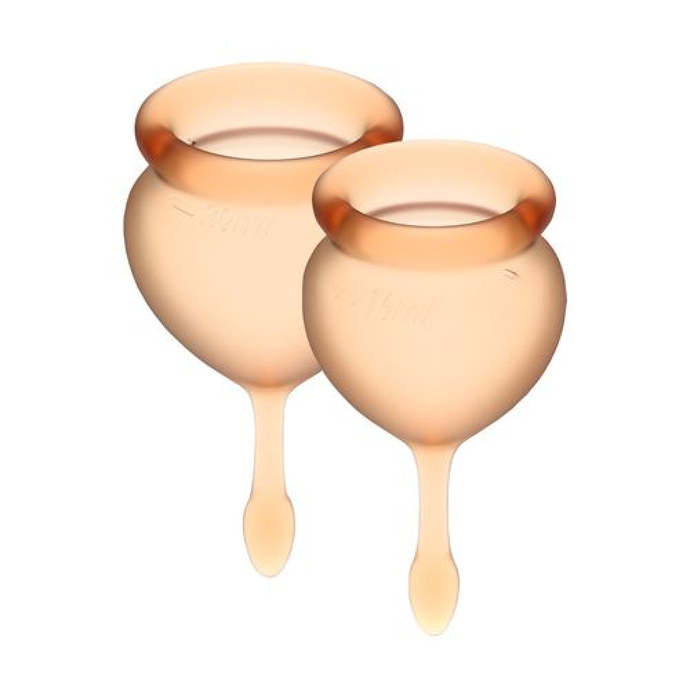 Менструальні чаші - Набір менструальних чаш Satisfyer Feel Good (orange), 15мл і 20мл, мішечок для зберігання