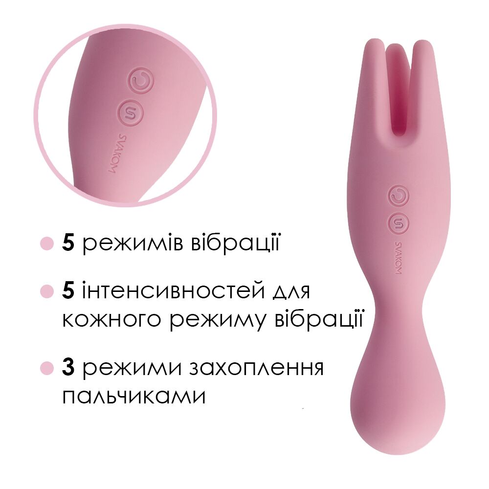Вибратор - Двойной вибратор для чувствительных зон Svakom Nymph Pale Pink 5