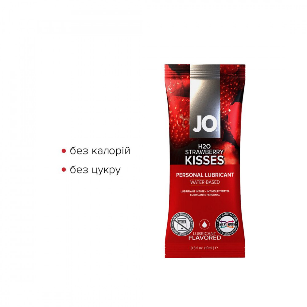 Пробники - Набор лубрикантов Foil Display Box – JO H2O Lubricant – Strawberry – 12 x 10ml 3