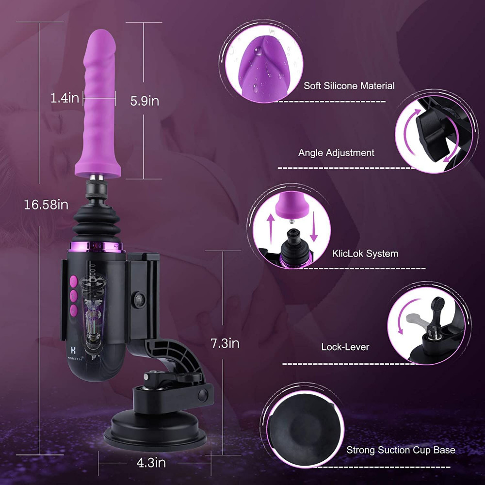 Смарт игрушки - Мини секс-машина Hismith Mini Capsule Sex-Machine with Strong Suction Cup, мощная, перезаряжаемая 4