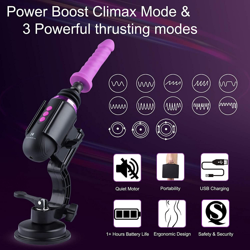 Смарт игрушки - Мини секс-машина Hismith Mini Capsule Sex-Machine with Strong Suction Cup, мощная, перезаряжаемая 6