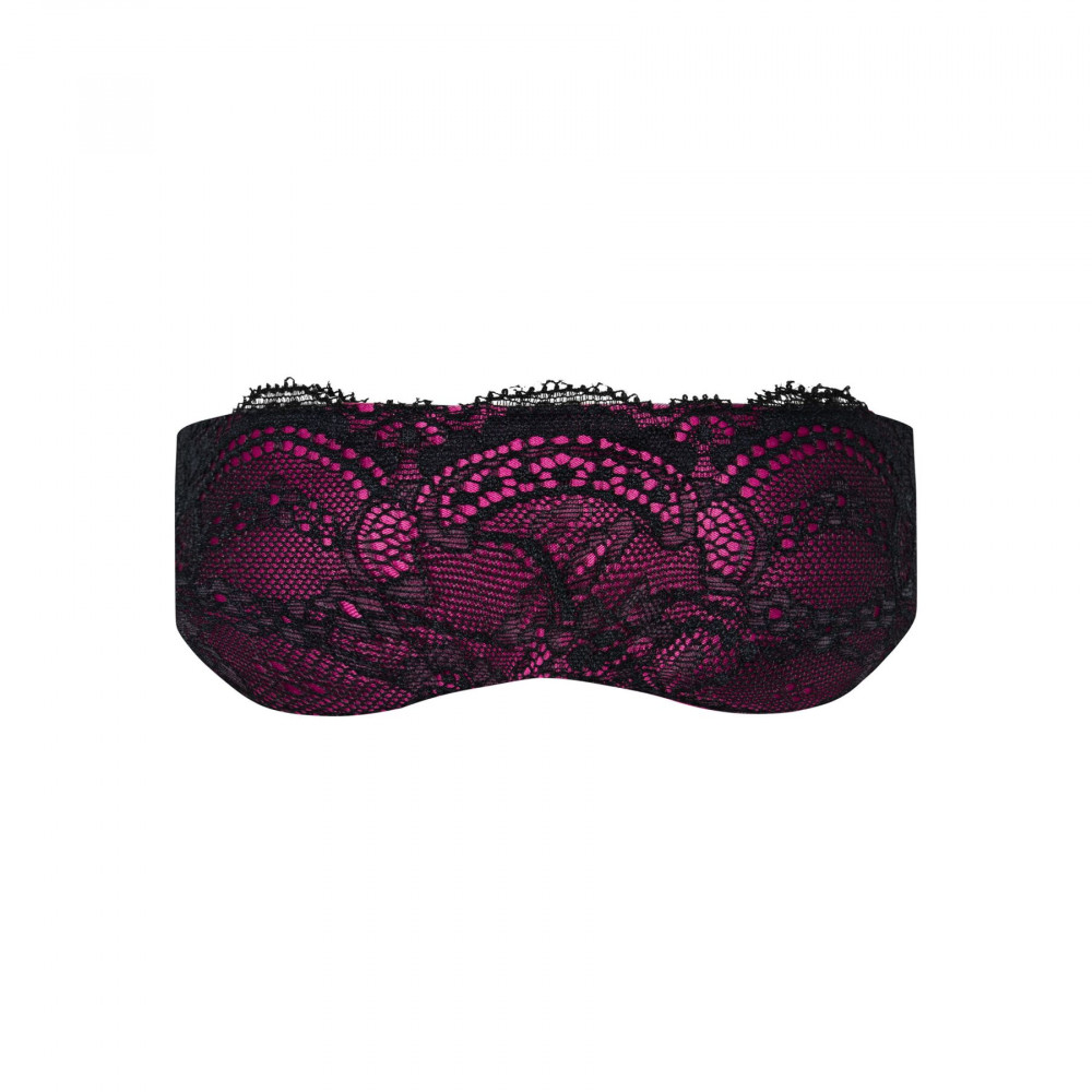Маски - Атласная маска для сна Obsessive Roseberry mask, pink, украшена кружевом 1