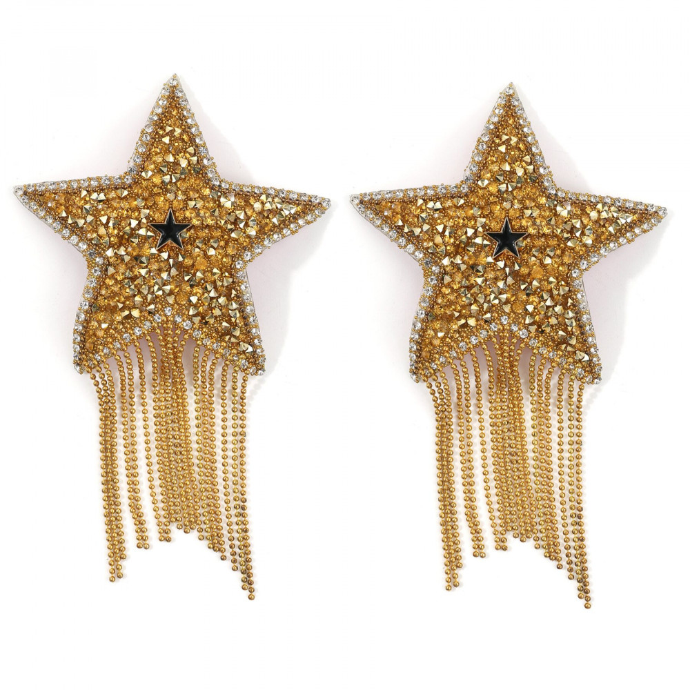 Интимные украшения - Пестис-звезды с бахромой JSY Nipple Sticker RT236112 Gold, стикеры 1