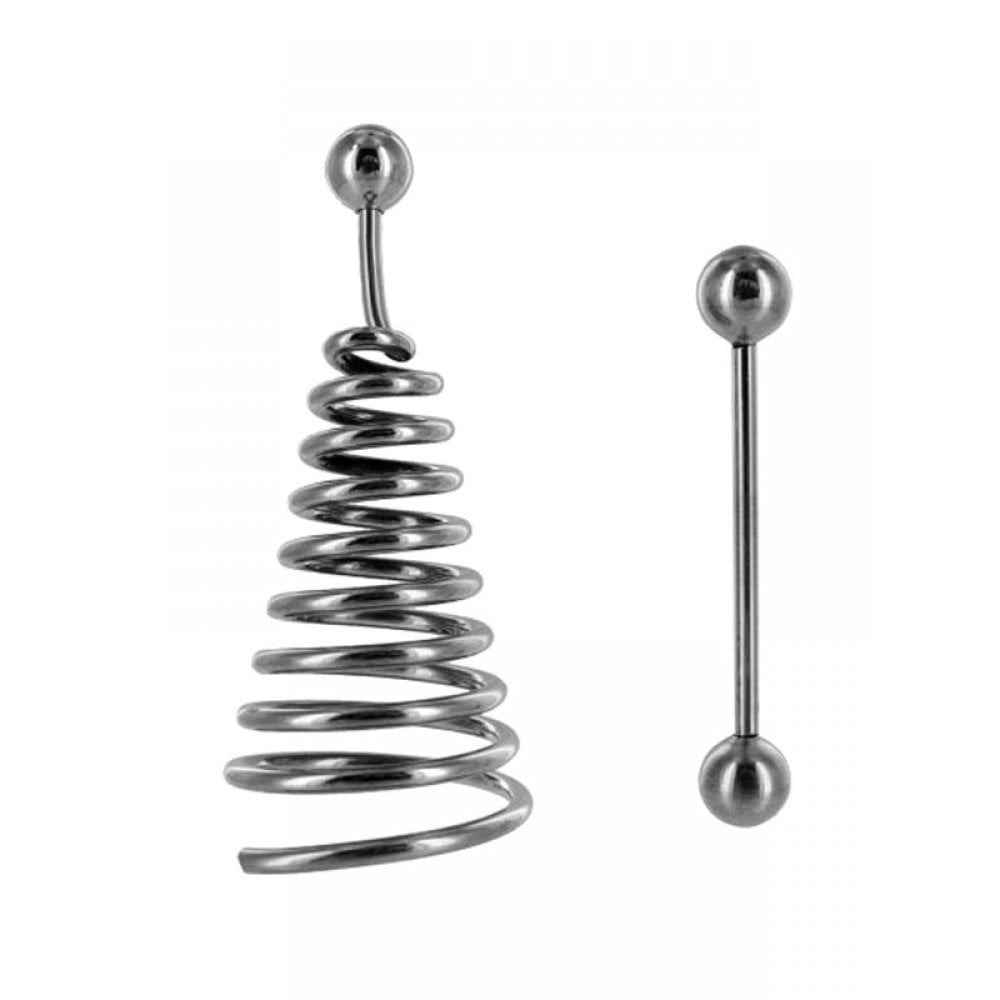 Різне - Спіральний подовжувач сосків із сережкою Master Series металевий