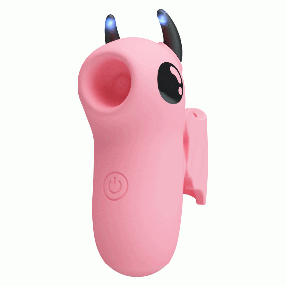 Вакуумный вибратор - Стимулятор для клитора Pretty Love Magic Devil с сосанием и электростимуляцией, розовый, 6.9 см 1
