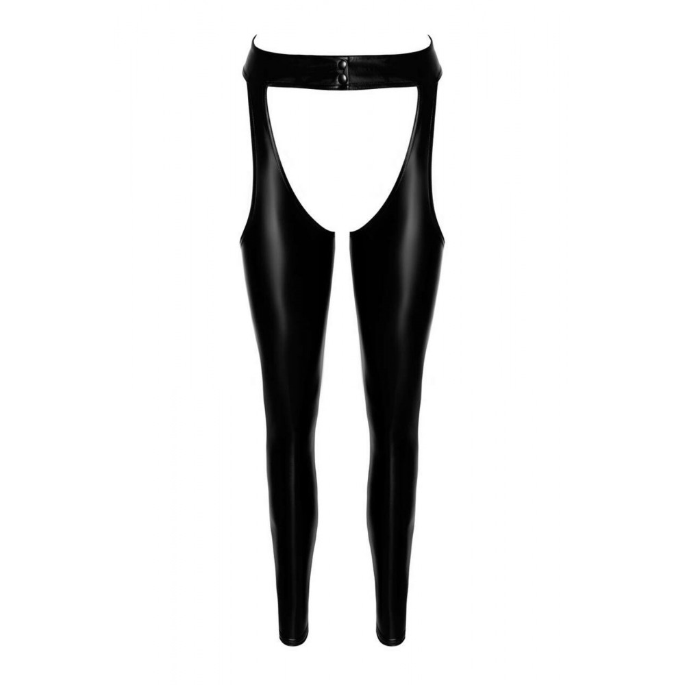 Женское эротическое белье - Леггинсы с открытыми бедрами Noir Handmade F323 Rebel wetlook chaps - 3XL 6