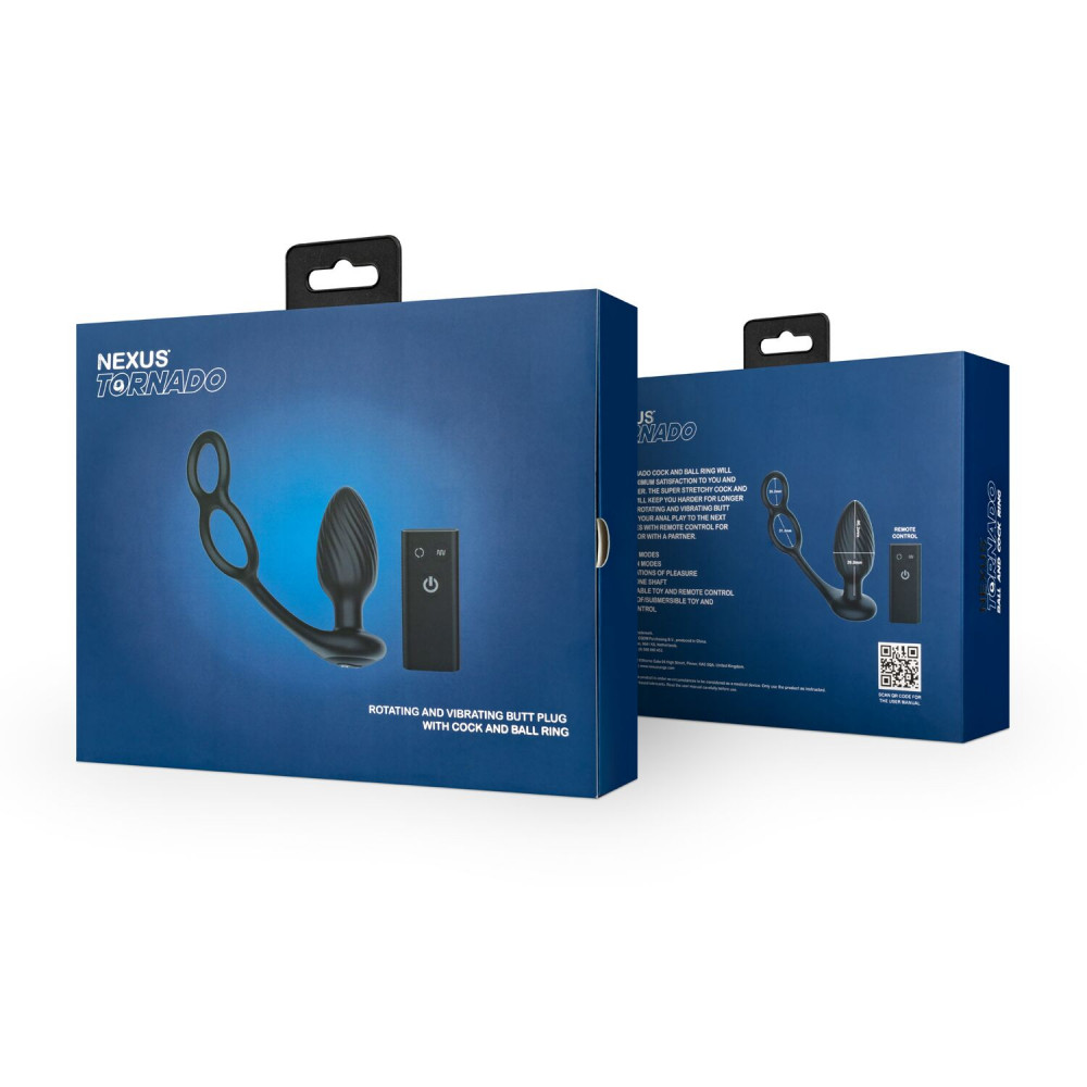 Разное - Анальная вибропробка Nexus Tornado Cock and Ball Ring вращение+вибрация, эрекционное кольцо, пульт 10