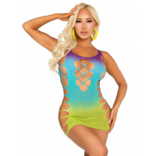 Платье Leg Avenue Seamless Ombre Faux Lace Up Mini Dress One Size Ocean