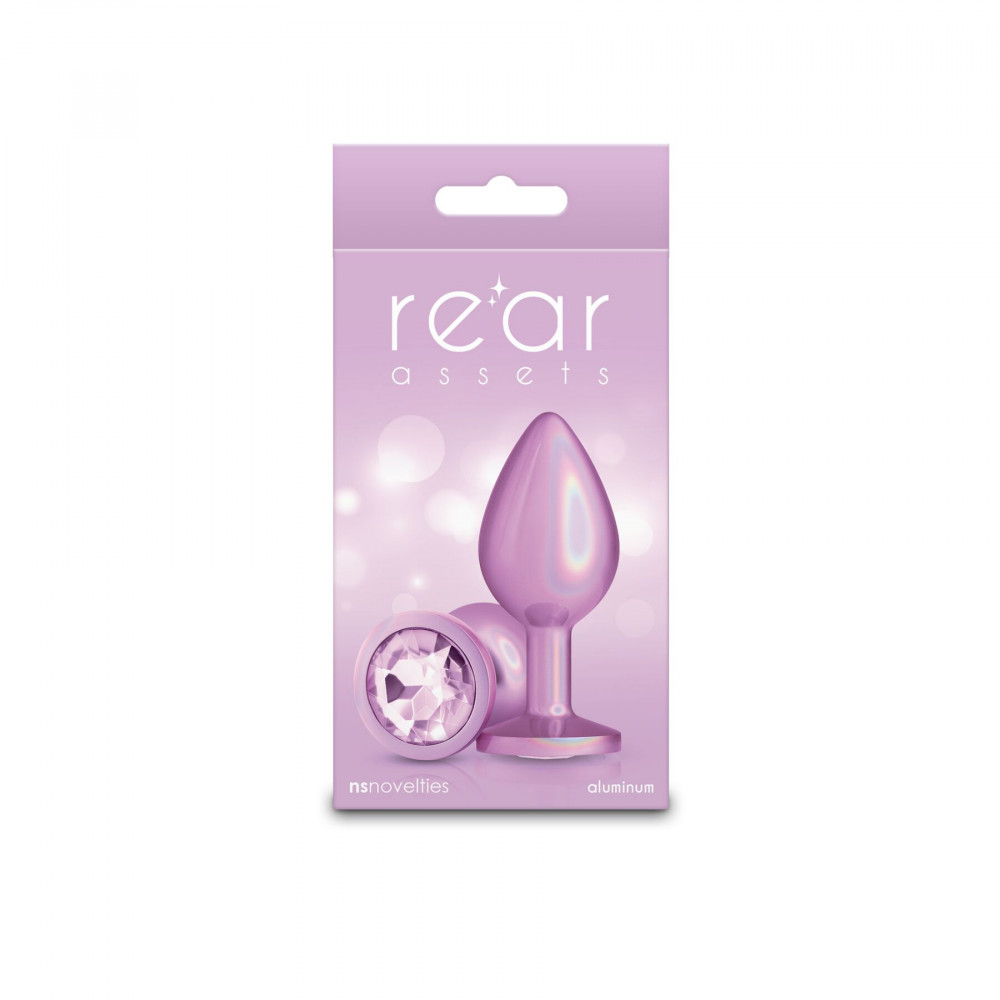 Анальные игрушки без вибрации - Анальная пробка NS Novelties Rear Assets - Iridescent Pink - Medium - Pink 2