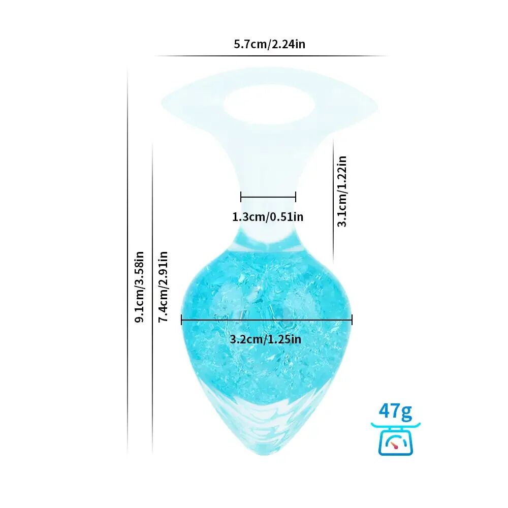 Анальные игрушки без вибрации - Анальная пробка Liebe Seele Heart-shaped Crystal Anal Plug - Blue Small 1
