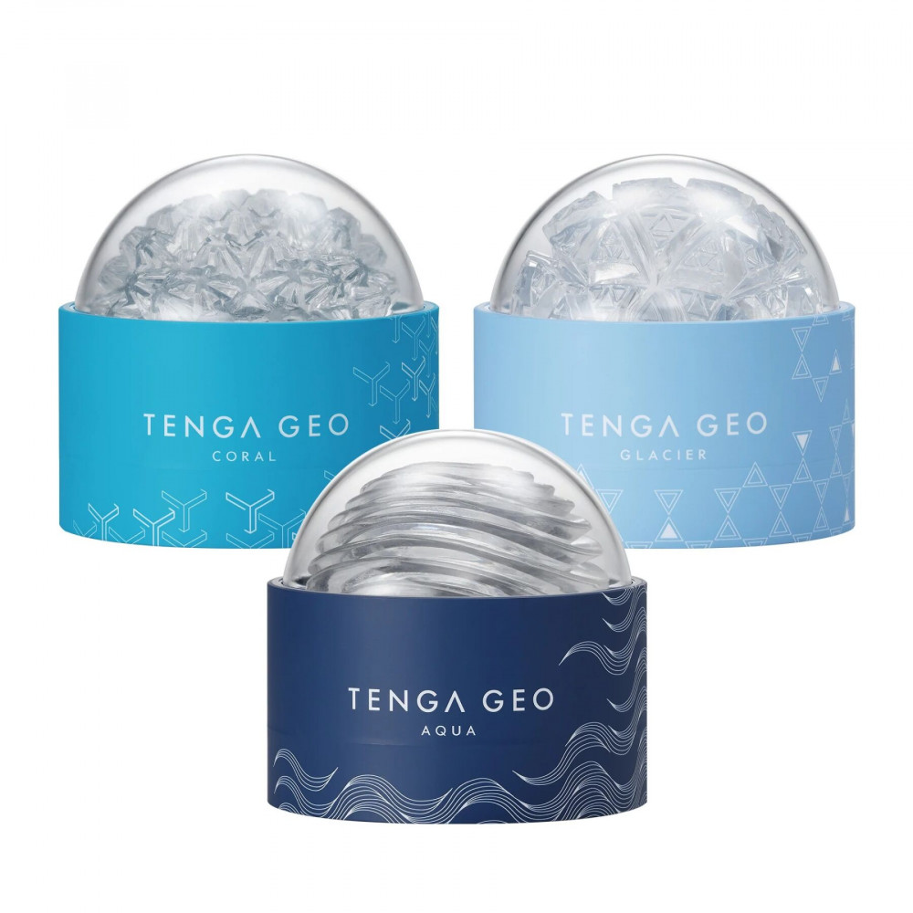 Мастурбатори без вібрації - Мастурбатор Tenga Geo Glacier Clear, новий матеріал, інтенсивні блоки 7