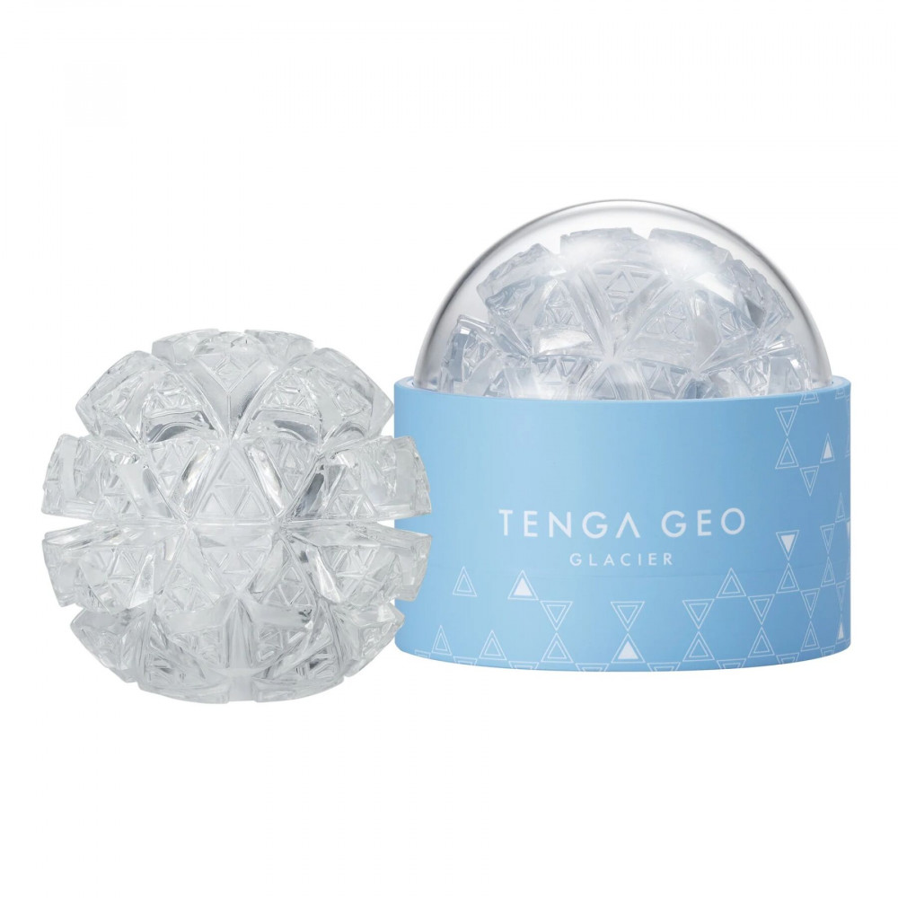 Мастурбатори без вібрації - Мастурбатор Tenga Geo Glacier Clear, новий матеріал, інтенсивні блоки
