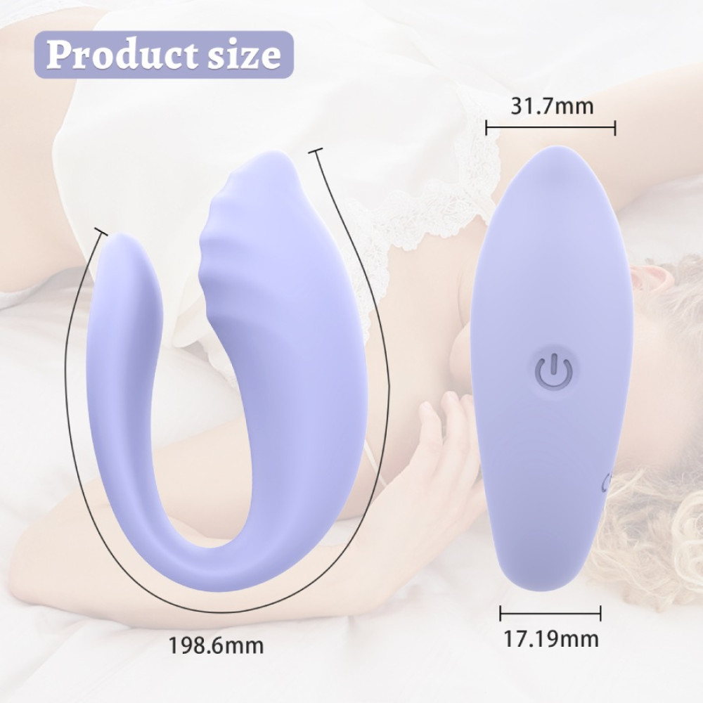 Игрушки для пар - Вибратор для пар Every Night Toys Anthea с пультом, лавандовый, 19.8 х 6.3 см 3