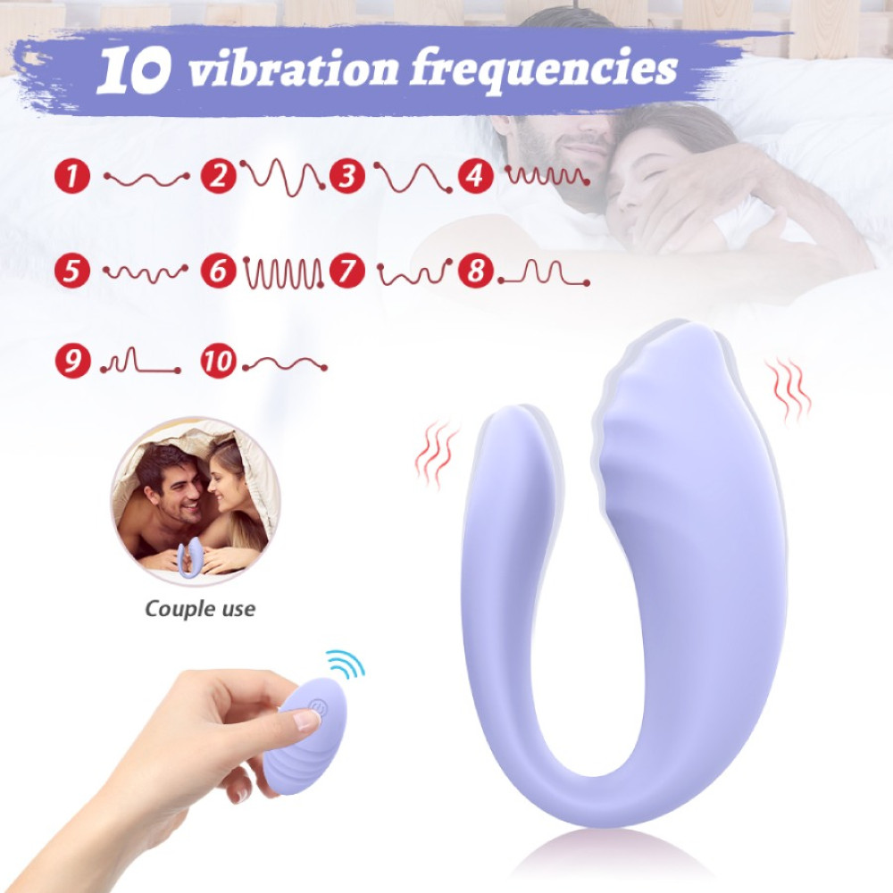 Игрушки для пар - Вибратор для пар Every Night Toys Anthea с пультом, лавандовый, 19.8 х 6.3 см 1