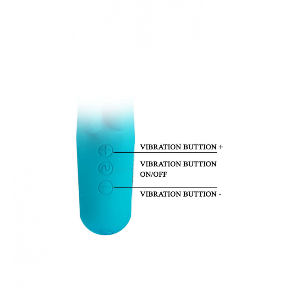 Вибратор-кролик - Вибратор-кролик Pretty Love Chris для точки G, голубой, 15.4 х 3.8 см 4