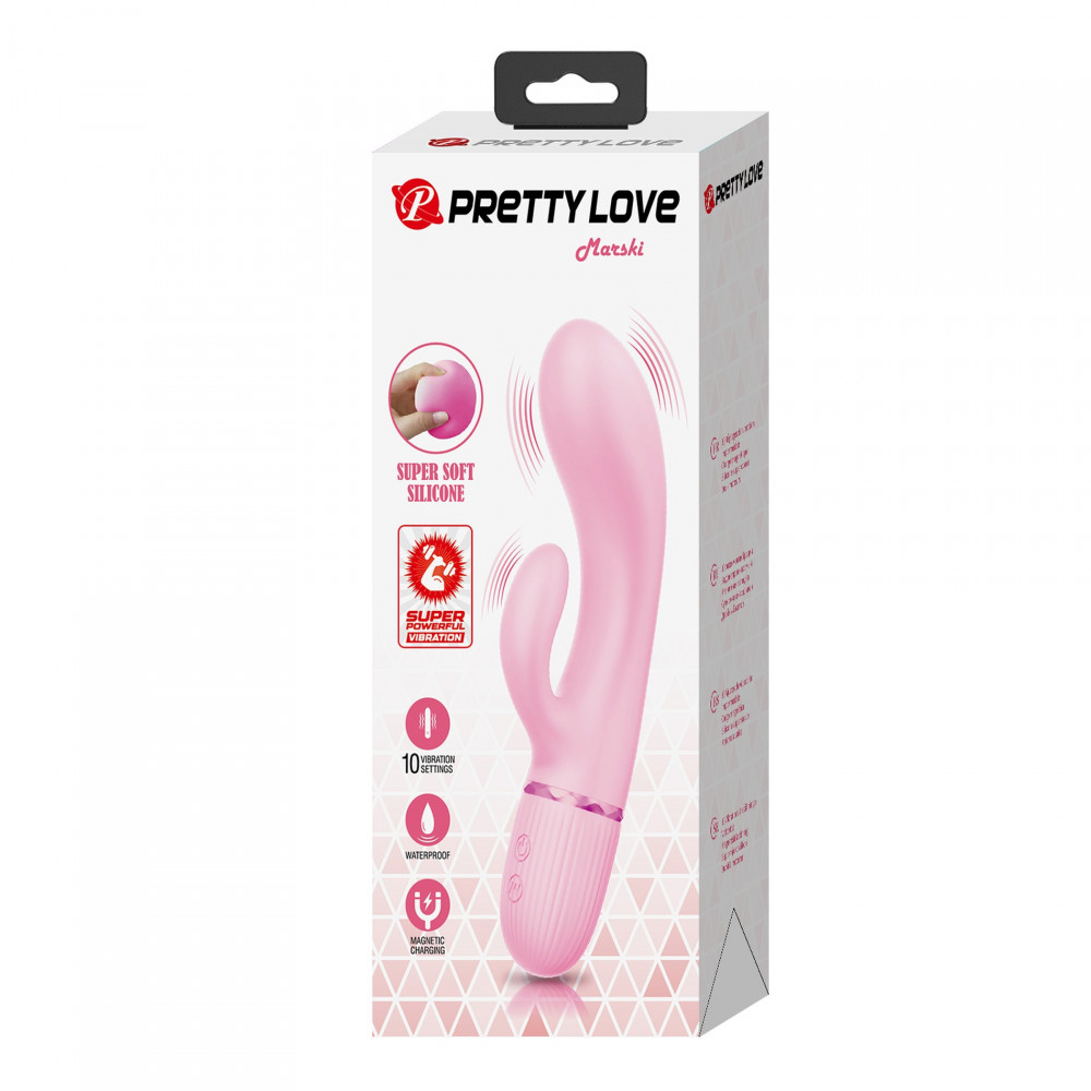 Вибратор-кролик - Вибратор-кролик PRETTY LOVE Marski розовый, 18 х 3.6 см 10