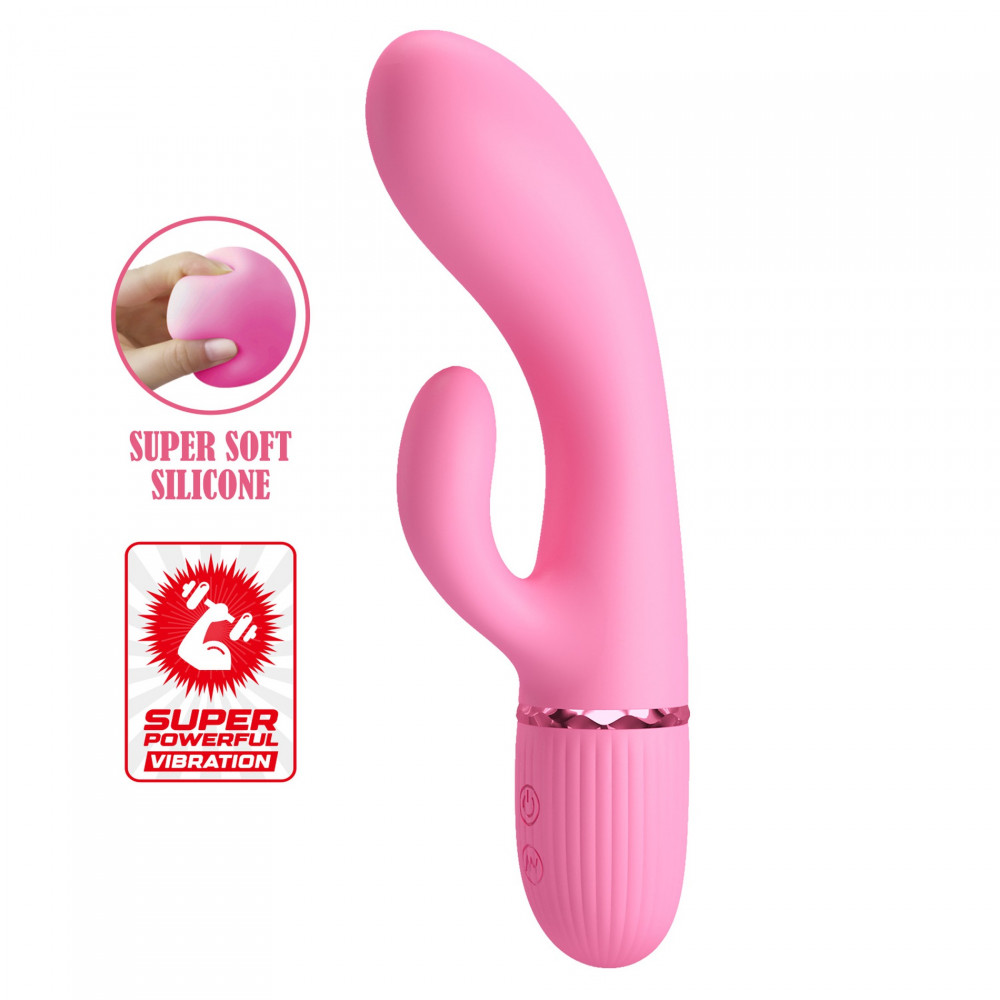 Вибратор-кролик - Вибратор-кролик PRETTY LOVE Marski розовый, 18 х 3.6 см 1