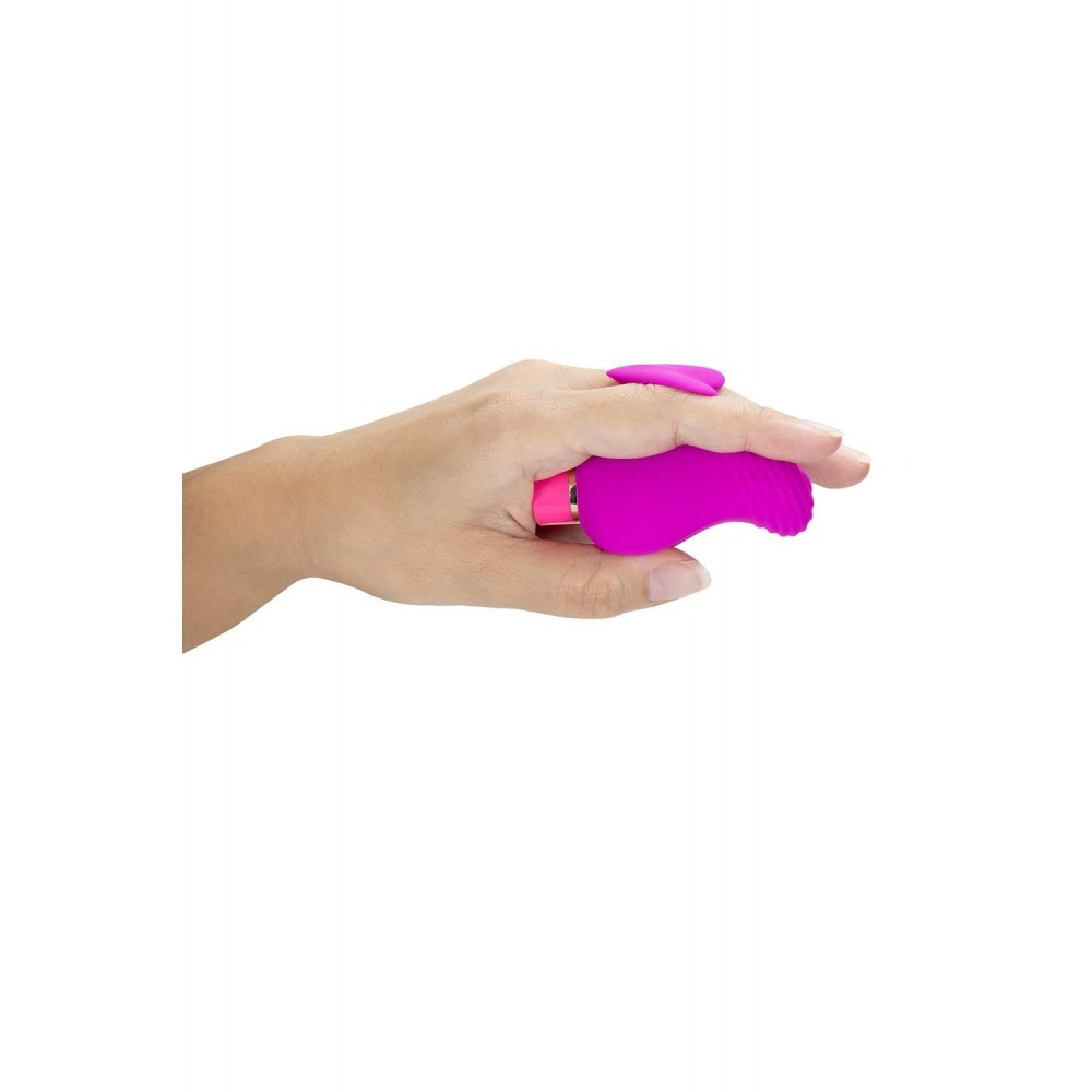 Секс игрушки - Вибратор на палец с рельефом Aria Blush, силиконовый, розовый 4