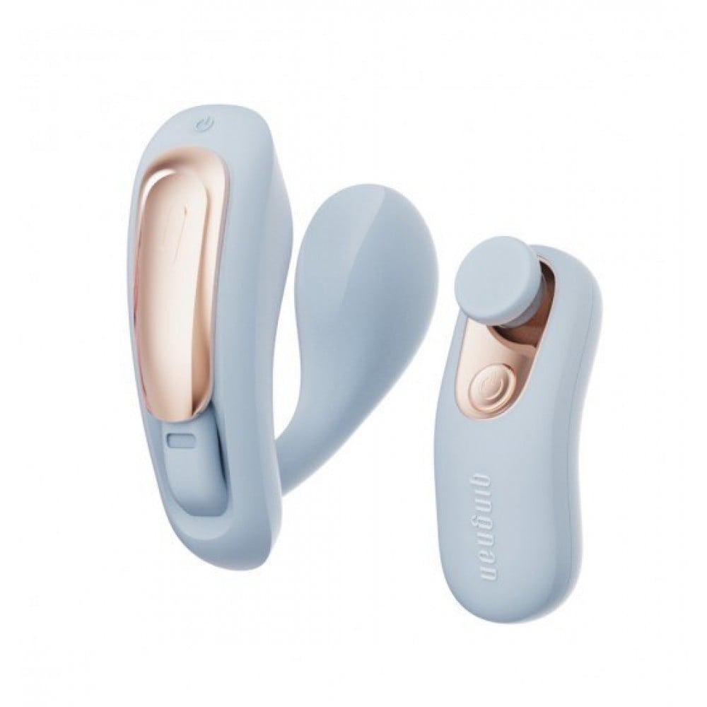  - Вібратор у трусики з пультом керування Qingnan No.6 Wireless Control Beige, блакитний