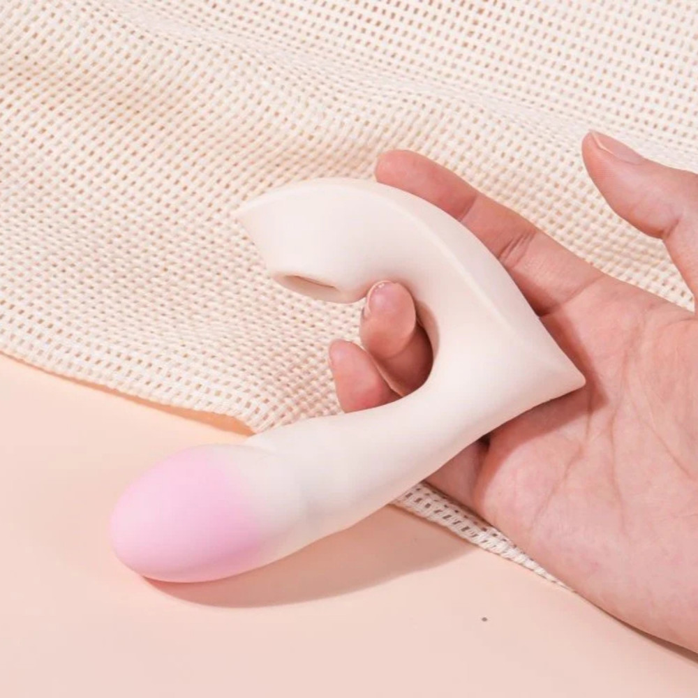  - Вібратор Zemalia Youmi з фрикцією і вакуумним стимулятором для клітора + APP, градієнт рожевий 3