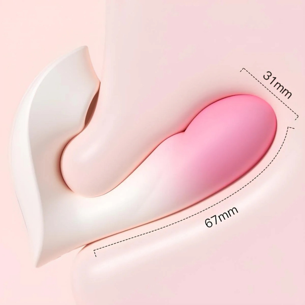  - Вібратор Zemalia Youmi з фрикцією і вакуумним стимулятором для клітора + APP, градієнт рожевий 8