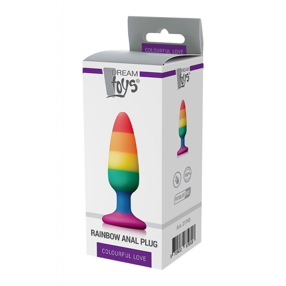 Анальная пробка - Радужная анальная пробка COLOURFUL LOVE RAINBOW ANAL PLUG MEDIUM 1