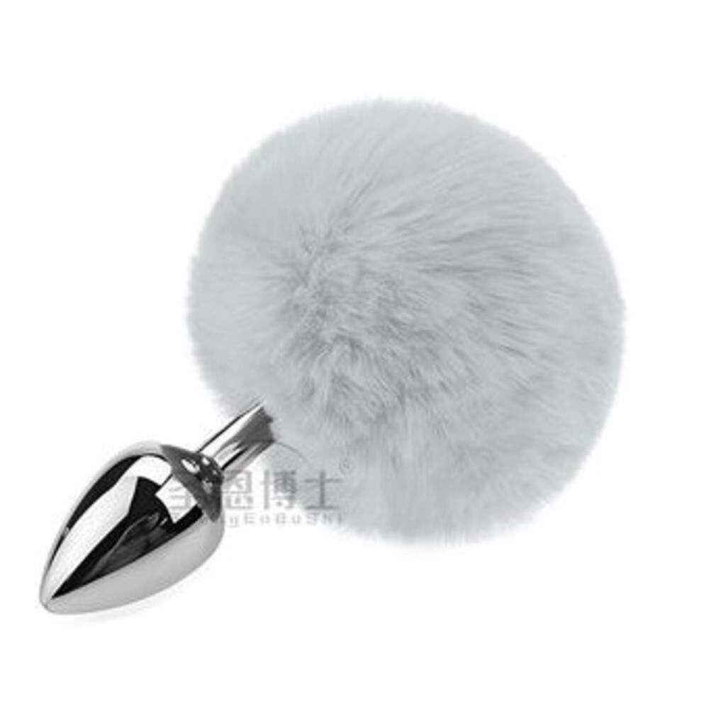 Разное - Анальная пробка с хвостом SKN-Z39 Light grey ( размер XS )