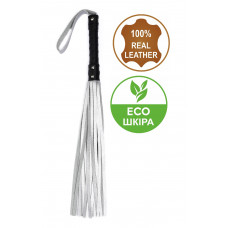 Флогер з комбінованої шкіри Flirty COMBO Leather - Black & Silver, BM-00035