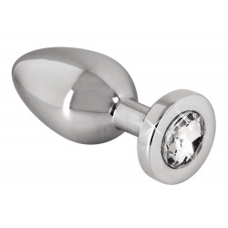Анальная пробка с камнем You2Toys Jewel Buttplug, серебристая, Small