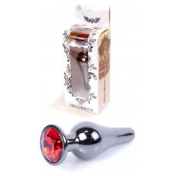 Анальная пробка Boss Series - Jewellery Dark Silver BUTT PLUG Red, BS6400055