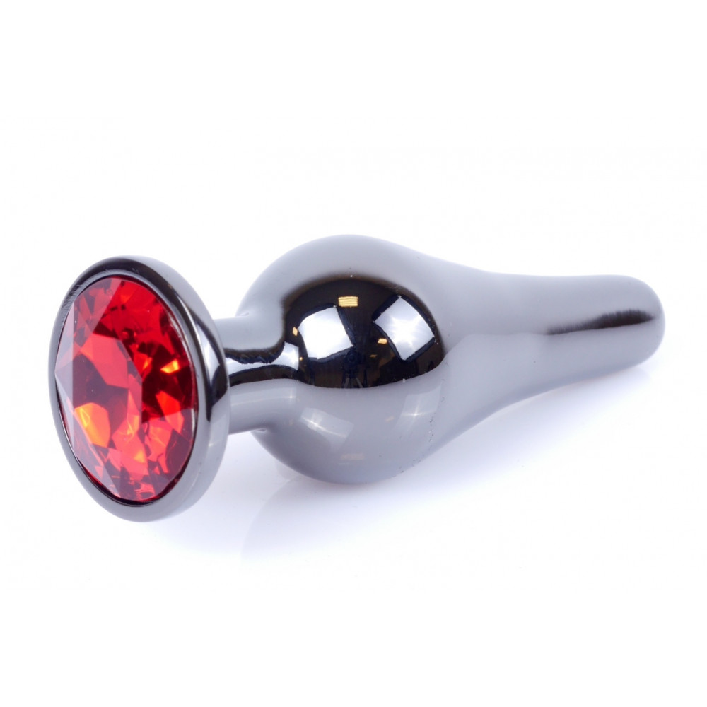 Анальные игрушки - Анальная пробка Boss Series - Jewellery Dark Silver BUTT PLUG Red, BS6400055 8