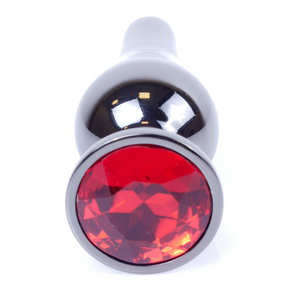 Анальные игрушки - Анальная пробка Boss Series - Jewellery Dark Silver BUTT PLUG Red, BS6400055 6