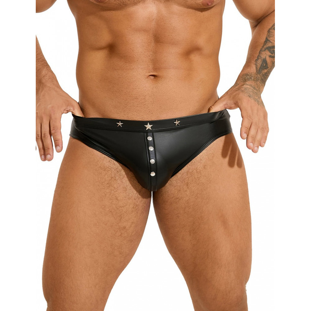 Різне - Чоловічі труси Star Night із заклепками, чорні, M 1