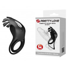 Кільце ерекційне Pretty Love - Vibration Penis Ring Ruben Black, BI-210311-1