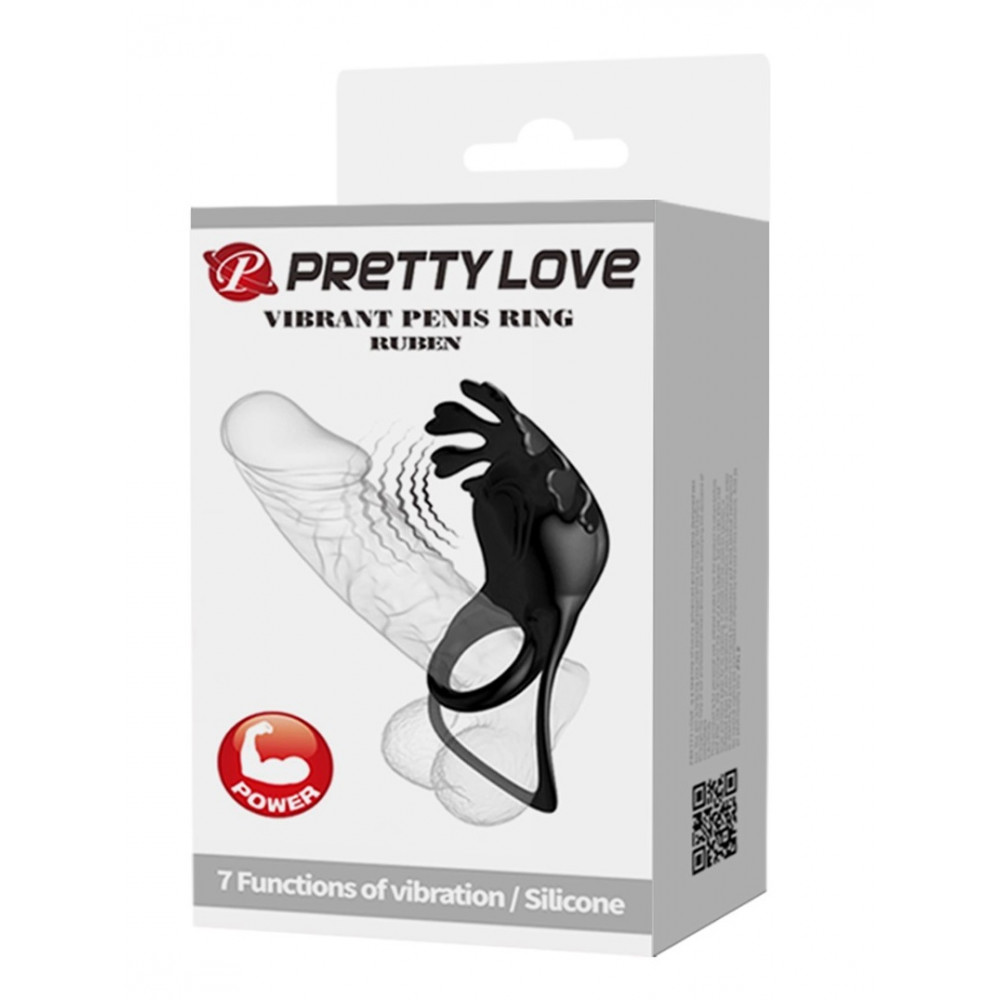 Эрекционные кольца и насадки на член - Эрекционное кольцо Pretty Love - Vibration Penis Ring Ruben Black, BI-210311-1 3