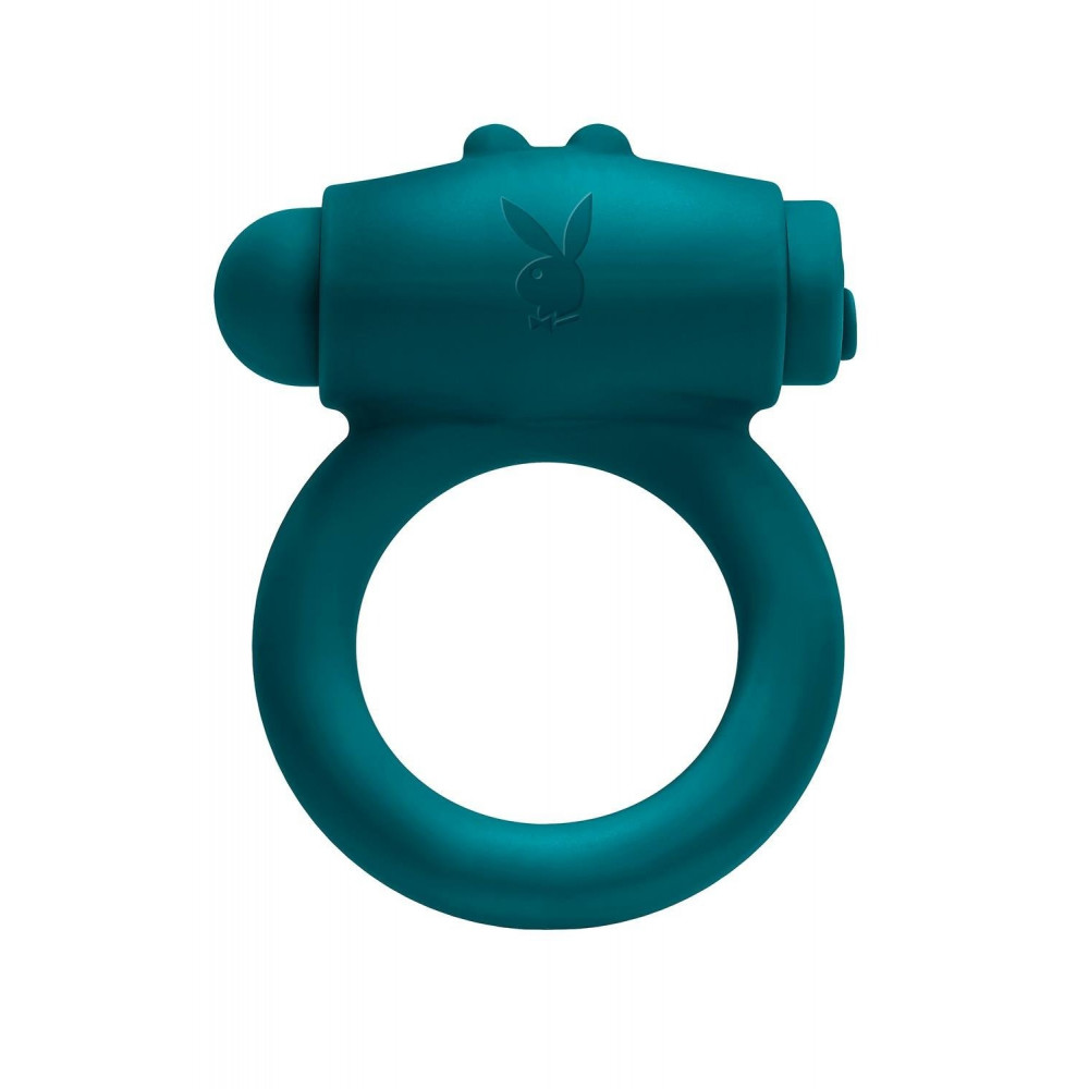 Эрекционные кольца с вибрацией - Эрекционное кольцо с вибропулей Evolved Playboy Bunny Buzzer, зеленое 1