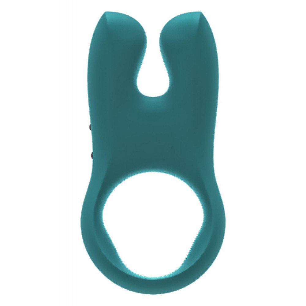 Эрекционные кольца с вибрацией - Эрекционное виброкольцо Fun Factory Nos бирюзовое, 8 см 4