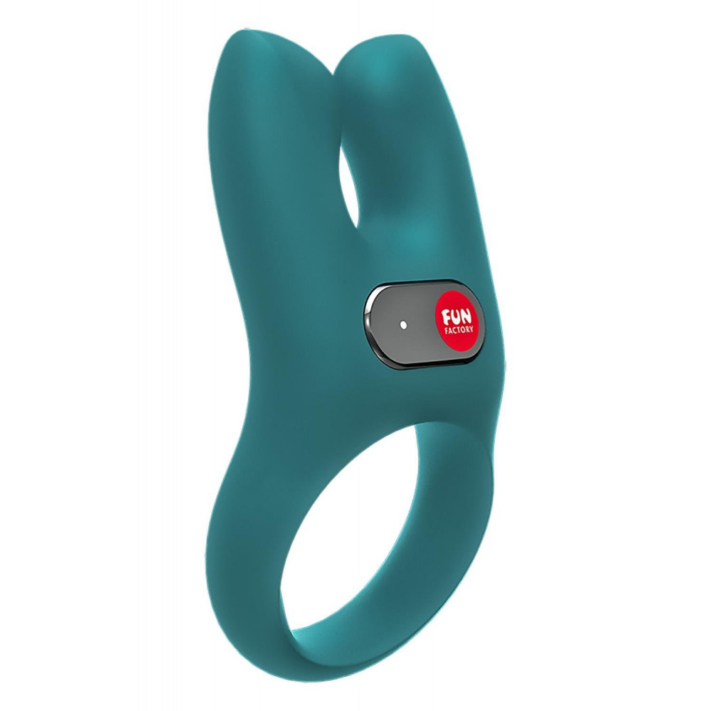 Эрекционные кольца с вибрацией - Эрекционное виброкольцо Fun Factory Nos бирюзовое, 8 см 2