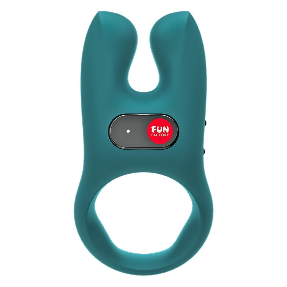 Эрекционные кольца с вибрацией - Эрекционное виброкольцо Fun Factory Nos бирюзовое, 8 см 1