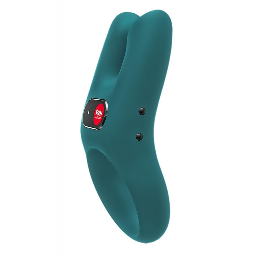 Эрекционные кольца с вибрацией - Эрекционное виброкольцо Fun Factory Nos бирюзовое, 8 см 3